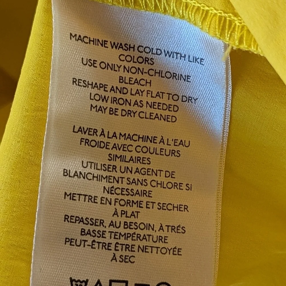 Anthropologie Yellow Drop Waist Relaxed Midi Dress XS - Picture 11 of 14